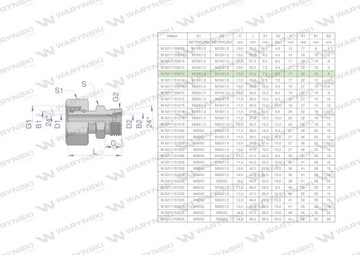 Гидравлический фитинг AB метрический (XKOR) A-M18x1,5 12L / B-M14x1,5 08L Осторожно