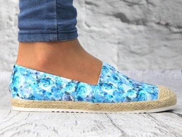 BALERINKI DAMSKIE WYGODNE ESPADRYLE W KWIATY r 36