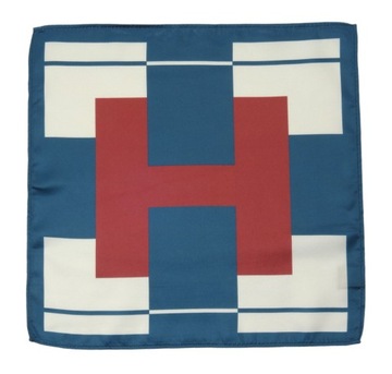 Нагрудный платок темно-синего и бордового цветов с геометрическим узором