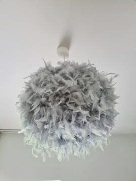 Lampa wisząca Pióra Skandynawski styl szara 50cm