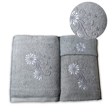 НАБОР ПОЛОТЕНЦИЙ С ВЫШИВКОЙ, ИЗ 3-Х ПРЕДМЕТОВ ПОДАРОЧНЫЙ ХЛОПОК коричневый