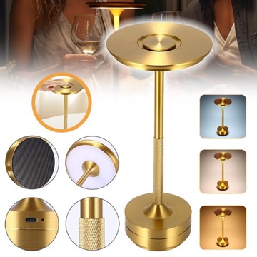 AKUMULATOROWA LAMPA STOŁOWA LED, PRZYCIEMNIANIE DOTYKOWE, ŚWIATŁO NOCNE