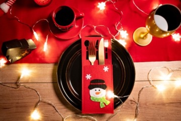 Рождественские футляры для столовых приборов, 3 шт.