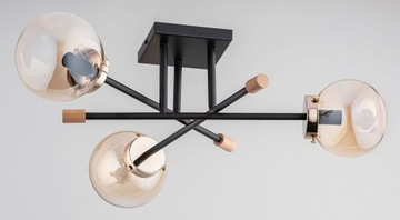 Transfer lampa sufitowa 3-punktowa czarna Alfa