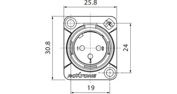 Roxtone RX3MD-BG Панель Панельная розетка XLR