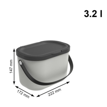 Корзина для сортировки мусора Rotho Albula 3,2 л BIO белая