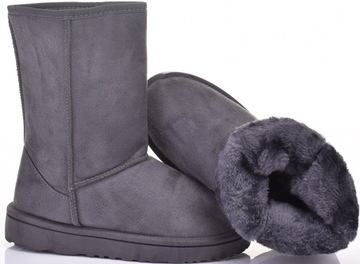 DAMSKIE BUTY ZAMSZOWE ŚNIEGOWCE ZIMOWE BOTKI KLASYCZNE