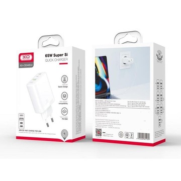 Szybka mocna Ładowarka USB 2 USB-C typ C 65W QC 3.0 PD do iPhone Apple