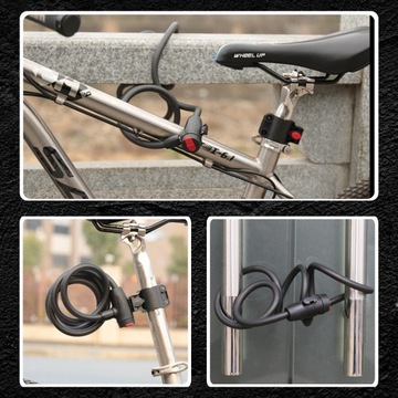 ВЕЛОСИПЕДНЫЙ ЗАМОК ВЕЛОСИПЕДНЫЙ ЗАМОК КЛЮЧ БЕЗОПАСНОСТИ ПРОЧНЫЙ КАБЕЛЬ