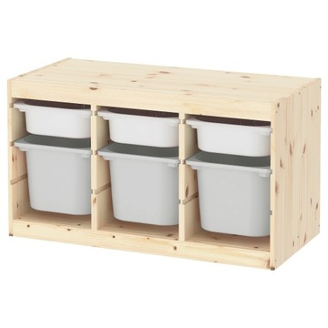 IKEA TROFAST regał z pojemnikami 93x52 cm SOSNA