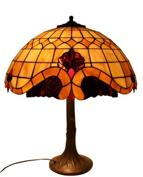 Lampa stojąca Tiffany Barok beż brąz śr. 40 cm