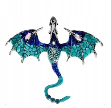 Broszka niebieski SMOK - DRAGON - Jakość GW - Lux