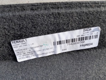 DACIA DUSTER II 19/24R POLIČKA KUFRU 794209070R IDEALNI