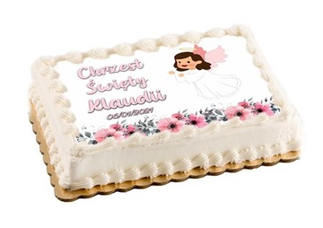 Chrzest Święty Opłatek na Tort Gruby wzory