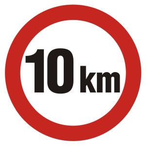 Tabliczka Ograniczenie prędkości 10km 33x33cm PCV