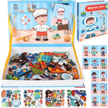 UKŁADANKA MAGNETYCZNA UBIERANIE CHŁOPCA KREATYWNE PUZZLE UBRANKA MONTESSORI