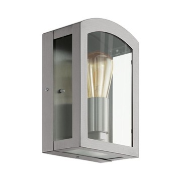 Kinkiet ogrodowy Lampa ścienna stal+szkło chrom mat Eglo E27 60 W IP44