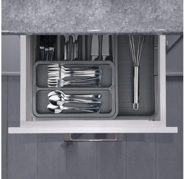 RELAXDAYS выдвижная вставка для столовых приборов, темно-серые ящики-органайзеры