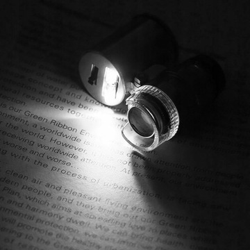 КАРМАННАЯ ЛУПА МИКРОСКОПА ЛУПА 60x СВЕТОДИОДОВ - ESSENTIAL TESTER