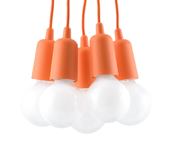 Lampa Wisząca ERICA 5 Pomarańczowa Dziecięca LED