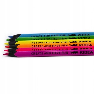 Треугольные школьные карандаши NEON, 6 цветов Kidea