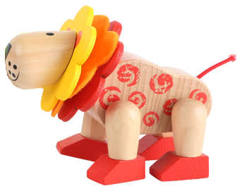 DREWNIANA FIGURKA CZERWONY LEW 6 CM