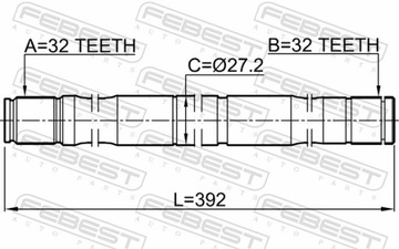 2012-SEBLH FEBEST POLOOSA LEVÝ CHRYSLER SEBRING (JR) 2001-2006