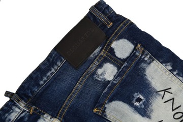 DSQUARED2 spodnie męskie jeansy niebieskie przetarcia dziury 54