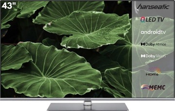 Смарт-телевизор 43 дюйма QLED Hanseatic 43Q850UDS DVBT2 4K Android 11