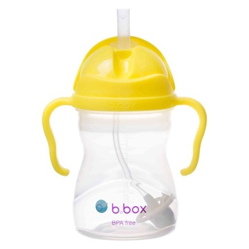 B.BOX Innowacyjny KUBEK BIDON Z Obciążoną Słomką Cytrynowy niekapek 240ml