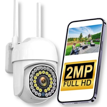 IP WIFI УМНАЯ НАРУЖНАЯ ПОВОРОТНАЯ КАМЕРА FULLHD 1080p ОБНАРУЖЕНИЕ ЗУМА 2MPX