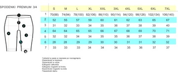 Krótkie Spodenki 3/4 Męskie PREMIUM czarny L