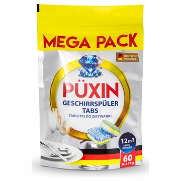 KAPSULKI DO ZMYWARKI TABLETKI KOSTKI 12W1 NIEMIECKI MEGA PACK 60 SZT
