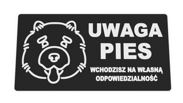 Tabliczka Uwaga Pies Chow Chow Zły Groźny plastik