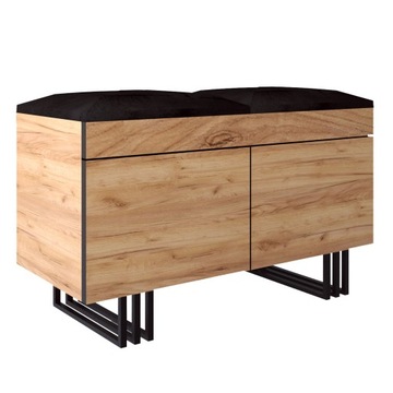 LOFT LOFTOWA SZAFKA NA BUTY SYSTEM KLARA DĄB CRAFT ZŁOTY CZARNE NOGI METAL