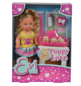 LALKA EVI LOVE ZE SZCZENIACZKAMI MAŁE PIESKI+ AKCESORIA