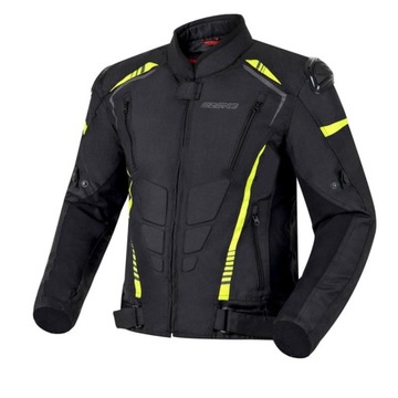 Kurtka Motocyklowa Tekstylna OZONE PULSE BLACK/FLO YELLOW - XS