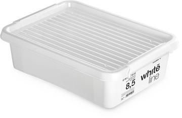 POJEMNIK PLASTIKOWY BOX 8,5L BIAŁY ORGANIZER Z POKRYWĄ DO PRACY I DOMU