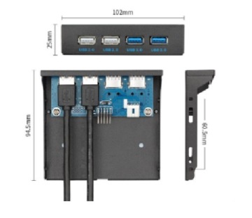 Передняя панель 3,5 дюйма 2xUSB3.0 + 2xUSB2.0