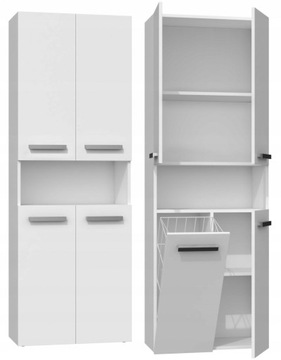 SZAFKA ŁAZIENKOWA NEL DK 1K KOSZ 60CM BIEL MAT