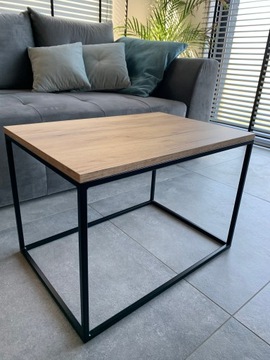 STOLIK KAWOWY CZARNY DĄB ZŁOTY CRAFT LOFT METAL !