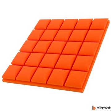 Звукоизоляционная акустическая пена, выпуклый куб 5см, кессоны на потолке, коврик.