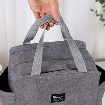 Легкая термосумка для ланч-бокса. Черная небольшая термосумка.