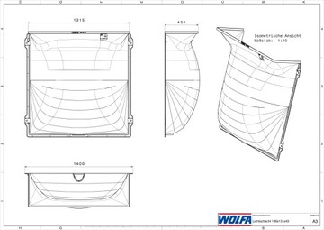 ПРОЖЕКТОР WOLFA ПОДВАЛ 126х131х43 с решеткой 30/30