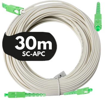 KABEL PRZEWÓD ŚWIATŁOWODOWY ŚWIATŁOWÓD PATCHCORD SC/APC-SC/APC SIMPLEX 30M
