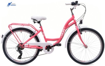 Городской велосипед для девочек 24 LAURA, 6 скоростей SHIMANO