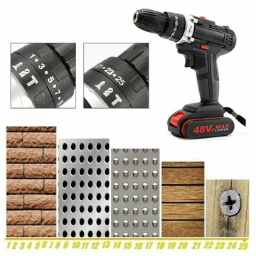 ПОРТАТИВНАЯ АККУМУЛЯТОРНАЯ ДРЕЛИ И ОТВЕРТКИ НА 48 В СО СВЕТОДИОДОМ И 2 АККУМУЛЯТОРАМИ