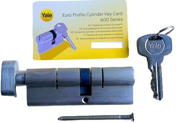 YALE WKŁADKA GAŁKA 50G/40 9CM 90MM Y600 5 KLUCZY KARTA KODOWA