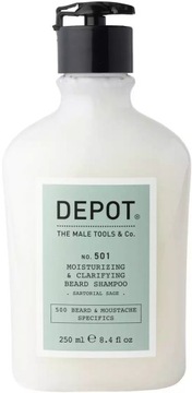 Depot 501 Nawilżająco-oczyszczający szampon do brody sartorial sage 250 ml