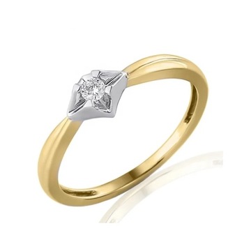 Złoty pierścionek z diamentem r.13 zaręczyny 585